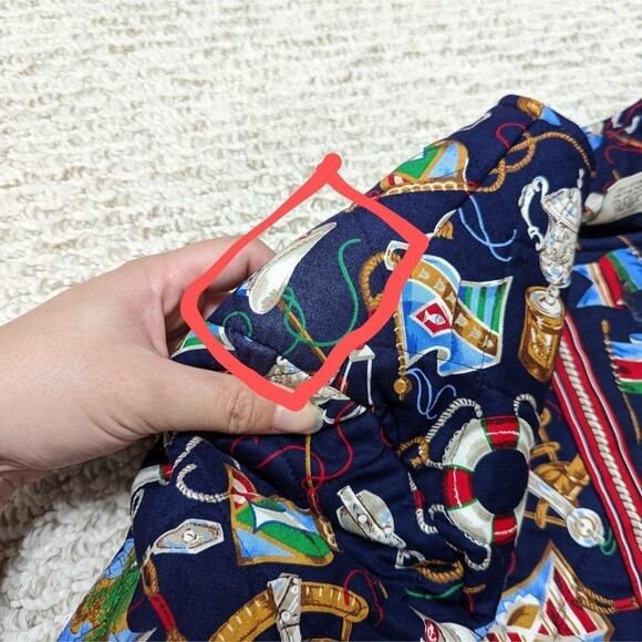 Vera Bradley Women's Size Medium Nautical Hidden Button Shoulder Padded Jacket - Picture 5 of 5